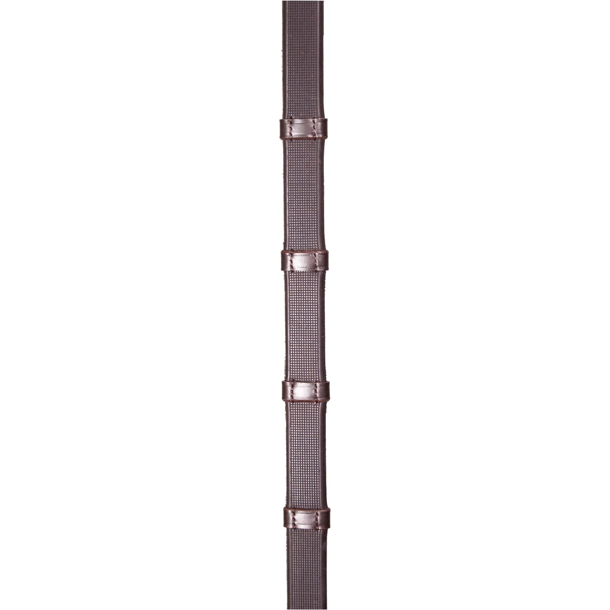 Henry James Smooth Eventer Hybrid Rubber Reins with Leather Stoppers RR8 - Brown